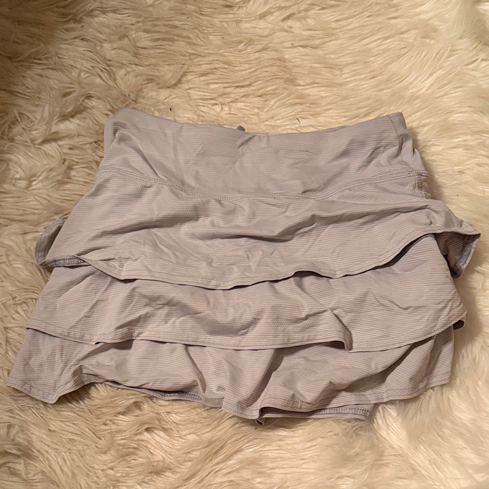 Athleta Gray Ruffled Tennis Skirt